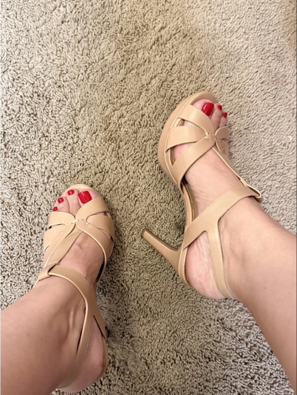 Thalia Sodi  Tan Strappy Platform High Heel Sandals Size 6M - Summer Heels